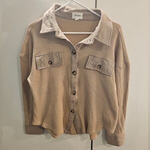 Heyson Womans Small Brown Button Down Shirt